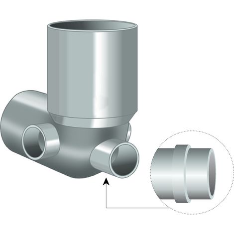 CURVA WC CON 3 ATTACCHI LATERALI AD INNESTO ø100X40X40X40   Idroweb