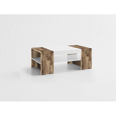 Table basse moderne laqué blanc brillant Christelle (1/3)