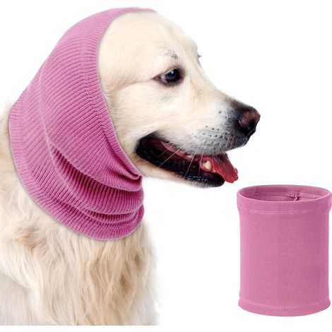 Cache-Oreilles pour Chien Snood pour Chien Cache Cou Chien, Protection Oreille Chien Cache-Oreilles Chauds pour Animaux de Compagnie, Snood pour Chiens d'hiver Protection Contre Bruit(Rose-L)