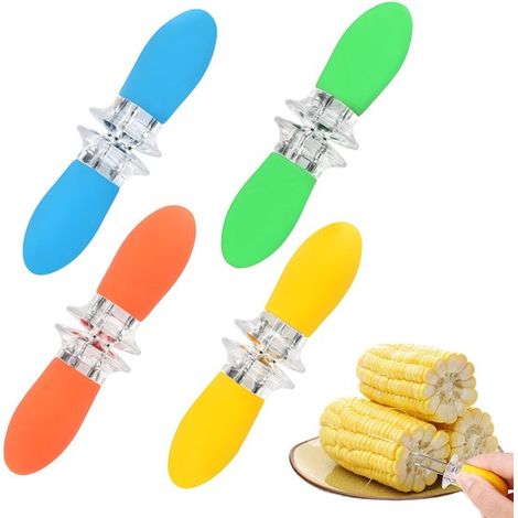 10 pièces/5 paires de supports à épis de maïs en acier inoxydable, supports à épis de maïs, supports tubulaires à épis de maïs, adaptés aux barbecues à domicile, aux fêtes de Noël et autres occasions. (1/2)
