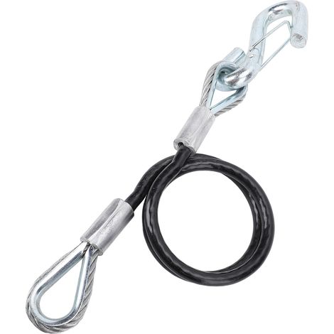 Cavo di traino di sicurezza con gancio a S, portata 1588 kg (3500 lb), lunghezza massima di estensione 70 cm (27,6 in) (1/5)