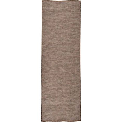 vidaXL Outdoor Flatweave Rug 80x250 cm Brown (1/5)
