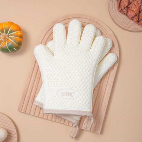 Gants en Silicone résistants aux hautes températures pour four à micro-ondes, isolation thermique, cuisson au Barbecue, Anti-brûlure (1/4)