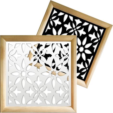 LANCERS - Modules décoratifs en bois et PVC - Couleur : blanc - Dimension : 98x98 cm
