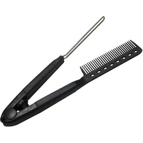 Haarglättungsbürste (1 Stück) – Haarstyling-Werkzeug – 23,4 x 9 cm – Schwarz (1/4)