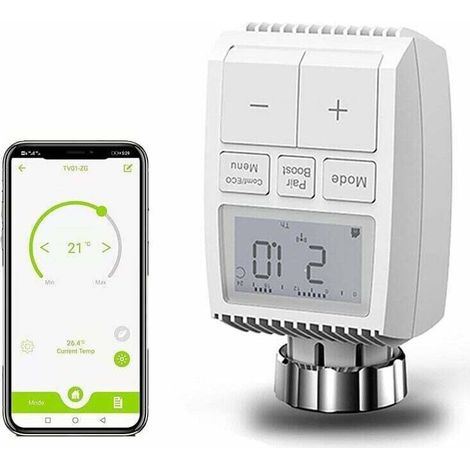 Smart and Connected Thermostatic Radiator Valve Head, Intelligent Programmable WiFi Connected Radiator Valve Head, Expandable, Alexa/Google Home, Smart Life/Tuya App Compatible (1/5)