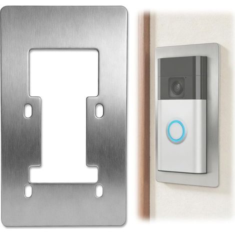Plaque Murale en Acier Inoxydable pour Sonnette Vidéo compatible avec Ring Video Doorbell 1-4, 2e Génération, 3 Plus, Battery Plus, Battery Pro, Plaque pour Cacher Trous et Traces derrière Sonnette (1/5)