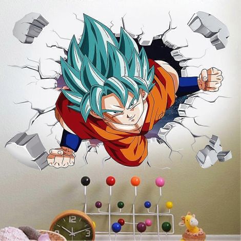 Deux stickers muraux décoratifs pour fausse fenêtre des Sept Boules de Dragon Ball, papier peint décoratif de fond de Mo : (1/4)