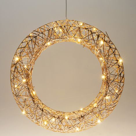 Weihnachtskranz mit Lichterkette, 30 LEDs, 40 cm (1/3)