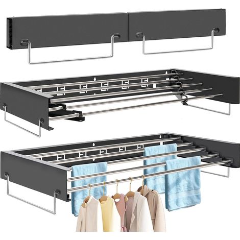 80 cm Wall-Mounted Folding Clothes Airer for Indoor and Outdoor Use, 5 Bars (1/5)