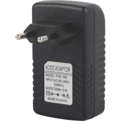 48V 0.5A Injecteur mural POE Adaptateur Ethernet Téléphone IP / Alimentation pour appareil photo Prise UE (1/5)