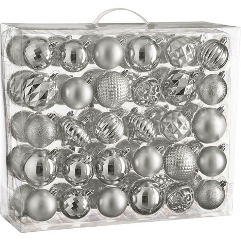 House of Seasons Ensemble de boules de Noël Argent H7xl7xL7cm (1/3)