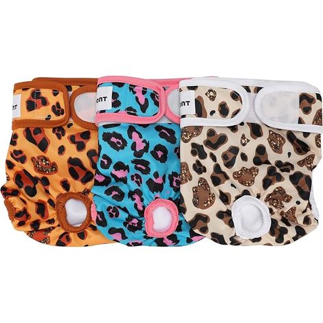 Dog Diapers, Washable Reusable Absorbent, Durable Dog Diapers, Size XL, Leopard Print (1/3)