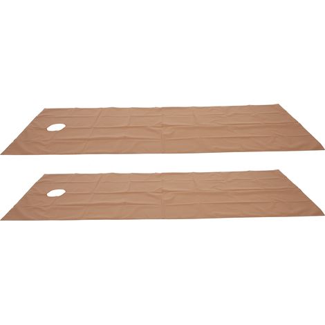 2 pièces Housses de Table de Massage Imperméables Résistantes à l'Huile pour Salon de Beauté - Marron Foncé (1/5)