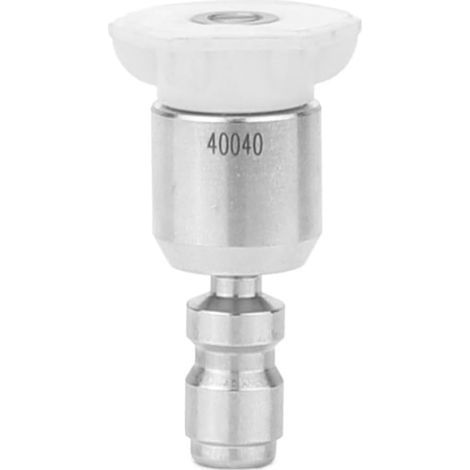 Lot de 4 embouts de buse de nettoyeur haute pression 6,35 mm à connexion rapide en laiton avec 0 15 25 40 degrés pour machine de nettoyage 4000 psi rouge, jaune, vert, blanc (blanc) (1/5)
