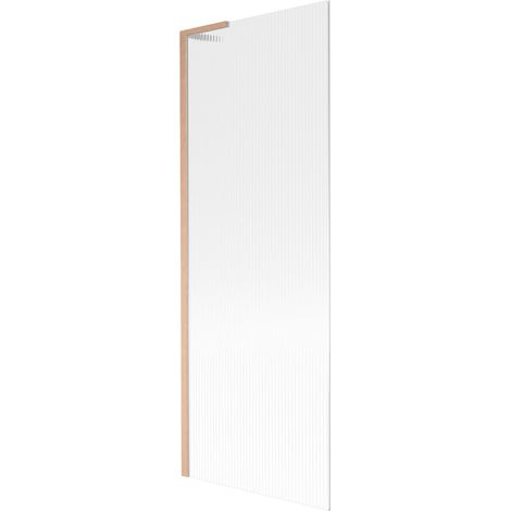 Mexen Next L mampara de bañera de 1 hoja 70 x 150 cm, rayas, cobre cepillado - 895-070-000-03-09-65 (1/5)