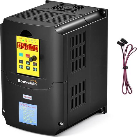 Frequency Inverter VFD, 380v 7.5kw, Three Phase Input 10 HP Speed Control For CNC Spindle Motor And Industrial Motors, 100cm Control Cable Included (1/5)