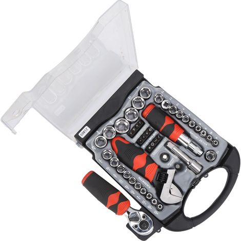 Coffret de 45 clés à douille, outil multifonction à cliquet avec embouts de tournevis, manuel d'utilisation, quincaillerie 21805 (1/5)