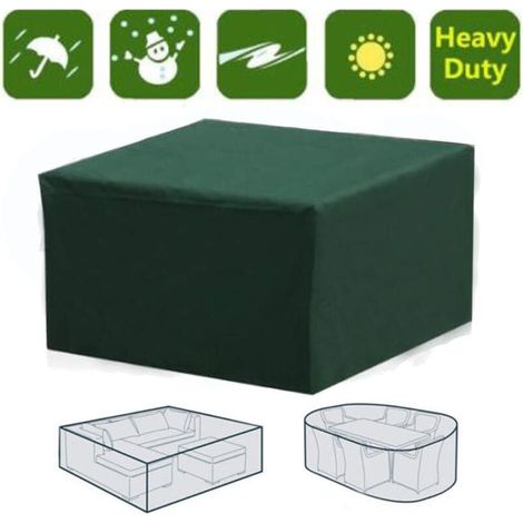 [NUNCA USADO] Funda rectangular impermeable para muebles de jardín con protección UV para mesa de patio, muebles de jardín, verde, 123 × 61 × 72 cm (1/4)