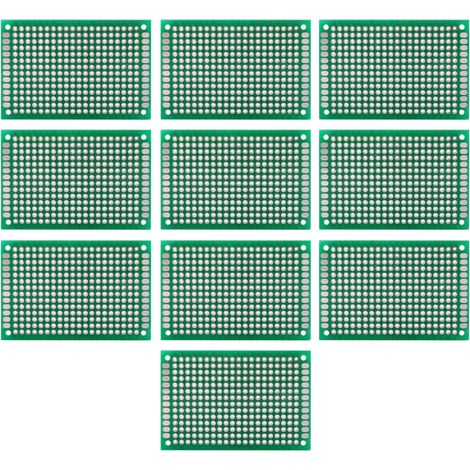 Set di 10 circuiti stampati universali a doppia faccia (4 x 6 cm) per prototipazione e saldatura -Crezuo