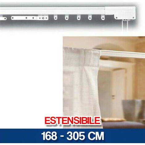 Scorritenda manuale estensibile in acciaio bianco con chiusura e supporti regolabili Orsa Minore Brixo - 168/305 cm