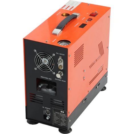 Compresseur d'air portable 100-300bar 4500psi, double cylindre PCP, arrêt automatique, 1.5-1.8cfm, 220V prise UE, gonflage rapide. (1/5)