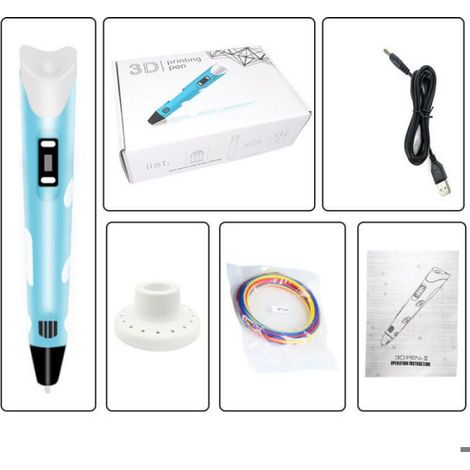 Stylo Impression 3D - Buse 0,7 mm - ABS PLA 1,75 mm - Température Réglable 160-235 ℃ - 184 x 31 x 46 mm - 1 Pièce (1/2)