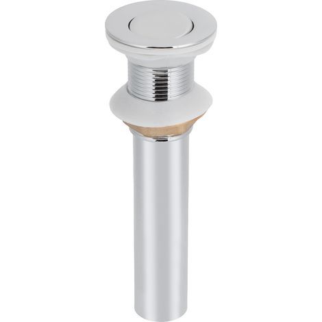 Bouchon de vidange, avec couvercle de protection Bouchon de vidange escamotable sans débordement en laiton et acier inoxydable, anti-obstruction(Plating copy without holes) (1/5)