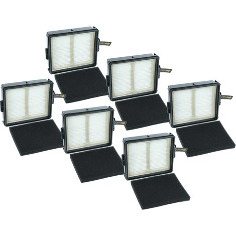 vhbw 6x filtro sostituisce Shark XHFIW1000, XPRFIW1000 per aspirapolvere - filtro combinato (prefiltro + filtro HEPA) nero / bianco