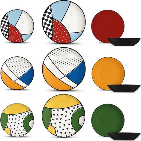 Egan set 18 piatti Wara' porcellana multicolore (1/2)