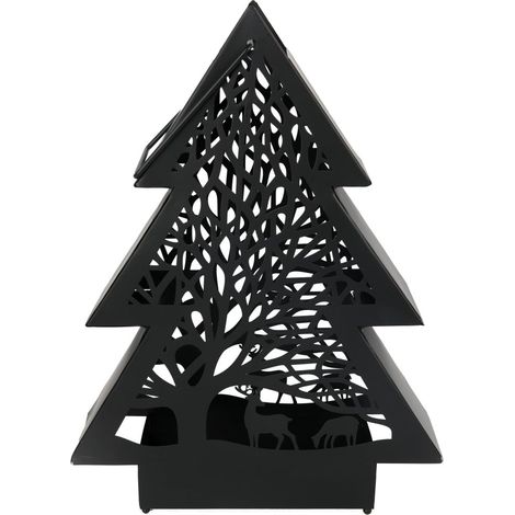 TrendLine Dekobaum Metall Winter 45 x 10 x 35 cm schwarz Baum