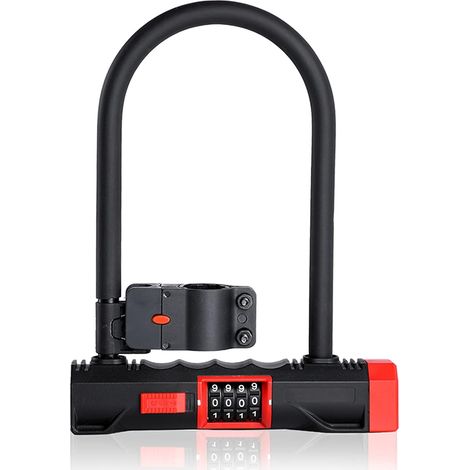 Acier Vélo U Serrure Antivol Moto Sécurité Mot de Passe Code Accessoires De - (1/5)
