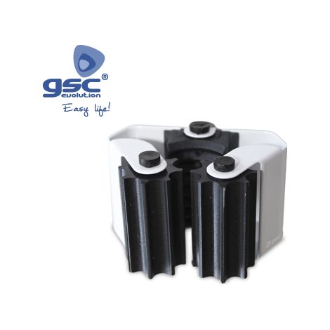 Stahlbesenklemme mit Gummiwalzen - Weiß lackiert GSC 003803800
