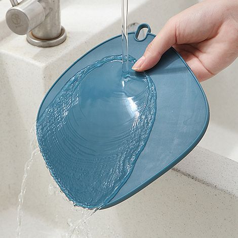 Dessous de plat en silicone résistant à la chaleur pour plan de travail, table à manger, tasse, suspendu, antidérapant, bleu foncé (1/5)