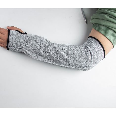 Manchon de Protection pour Bras, Manches Anti-coupures Manchon pour Bras de Sécurité Gants de Ttravail à Manches Longues Résistant aux Coupures pour Jardin Cuisine et Travaux Agricoles (45cm)