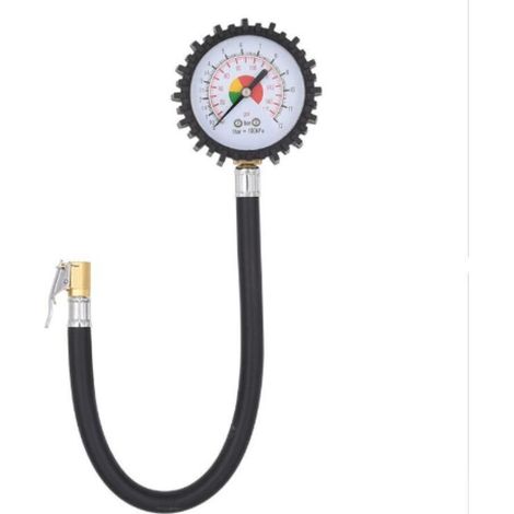 Manomètre noir semi-professionnel pour tester la pression des pneus.