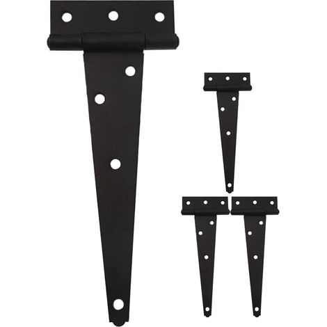 Bisagras extendidas para villas, vallas de madera, puertas, bisagras triangulares, puerta de granero, acabado mate negro, 15 cm (6 pulgadas), paquete de 4 (1/5)