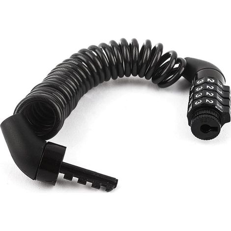 Cadenas de Vélo Câble Antivol avec 4 Chiffres Intelligente Code et vélo Titulaire, longue150cm pour Vélo/Scooter/Portail Vélo/Casque, Noir (1/5)