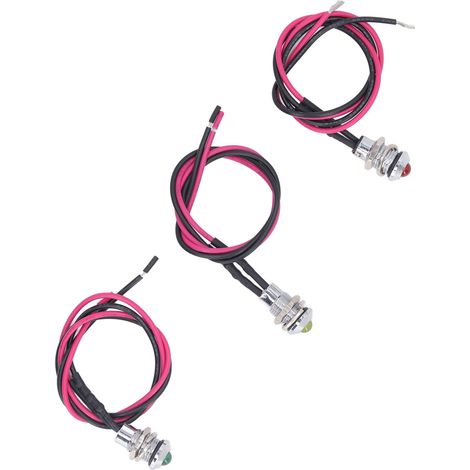 3-teiliges Set wasserdichter LED-Kontrollleuchten aus Metall, 24-V-Signalleuchte mit Kabel für Auto, LKW, Boot (1/5)