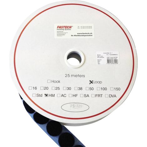 FASTECH® Pastille ronde auto-agrippante hotmelt à coller partie velours (Ø) 25 mm noir 5 m