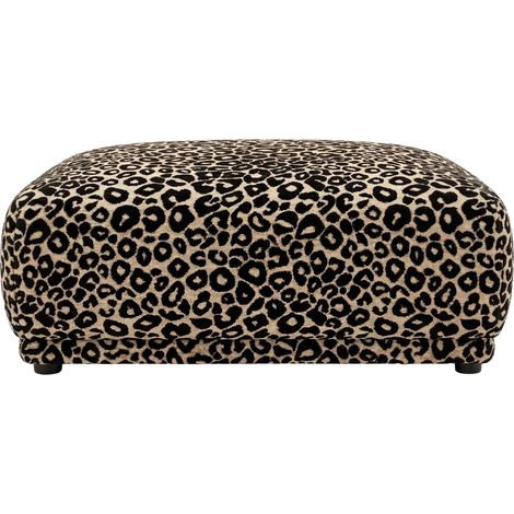 ROSALIE - Pouf en tissu imprimé animalier Café 102x83x46cm (1/5)
