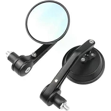 Paar 7/8" (22 mm) Motorrad-Rückspiegel, Retro-Rundspiegel für Lenkerenden, passend für Roller und ATV, blendfrei (JXLGV) (1/5)