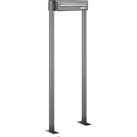 1er V2A Edelstahl Standbriefkasten Freistehend Durchwurfanlage (1/5)