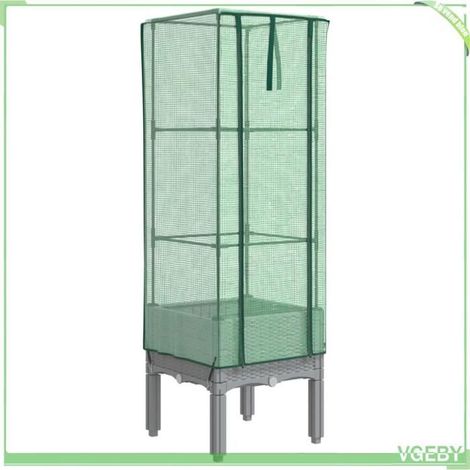 Jardinière surélevée avec housse - FAFEICY - 4015860 - 40x40x140 cm - Aspect rotin - Housse imperméable (1/5)