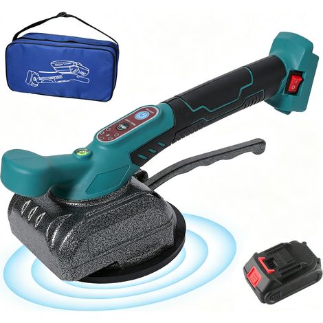Ventouse Vibrante Carrelage Sans Fil, 1 Batterie, Ventouse de 120mm, 5 Vitesses Réglables, Capacité d'adsorption de 100 kg, Pour Déplacer et Installer des Carreaux (1/5)