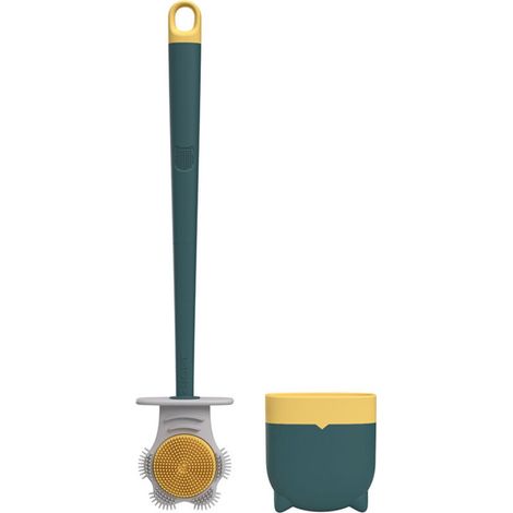 Brosse WC Double Face Plastique Durable avec Manche Amovible en Forme de Griffe de Chat - Outil de Nettoyage Écologique pour Salle de Bain (1/5)