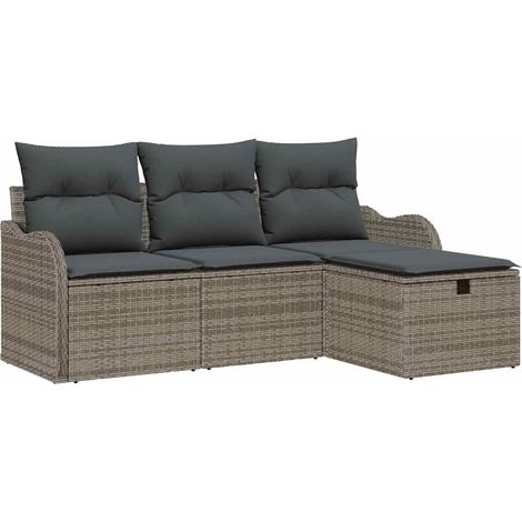 Maison Exclusive - Garten-Sofa-Set mit Kissen mit Speicher 4 pcs