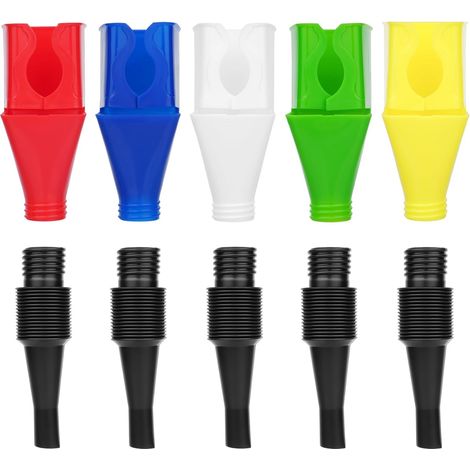 5 Pcs Entonnoir Carburant, Entonnoir Huile Moteur, Entonnoirs pour Carburant de Voiture avec Tuyau Flexible, Entonnoirs en Plastique à Clipser et Rétractables à Angle Droit pour Automobile Moto