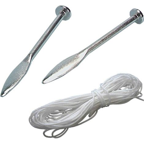 Faithfull LPL Line Pins (Card 2) and 18m Zinc-Plated Steel Line with FailP1 Coating – Durable Outdoor Line Set