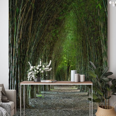 Papier peint panoramique - Chemin forêt - 260 cm x 390 cm (1/4)